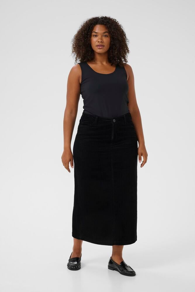 Kaffe Curve - KCkirstin - rok - zwart ribfluweel