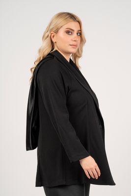 Curviss - blazer met kant op rug - zwart