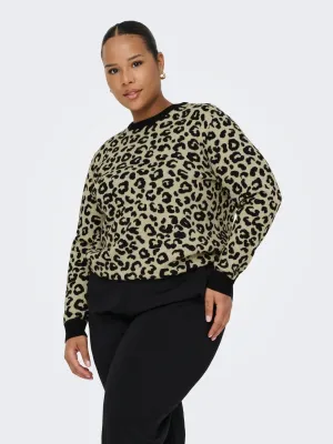 Only Carmakoma - Caribi - trui - black humus mela (panter)