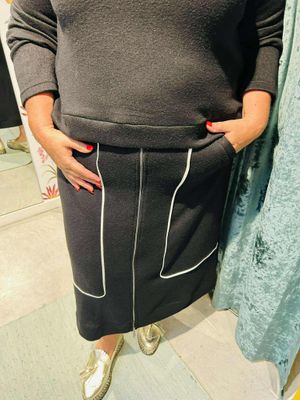 Curviss - rok zwart met wit accentje