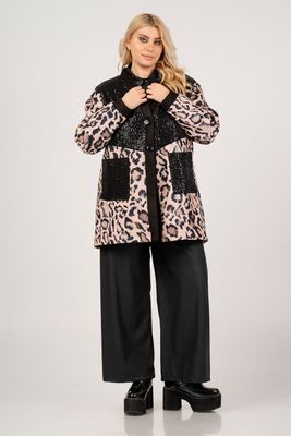 Curviss - vest/jas - leopard en glitter