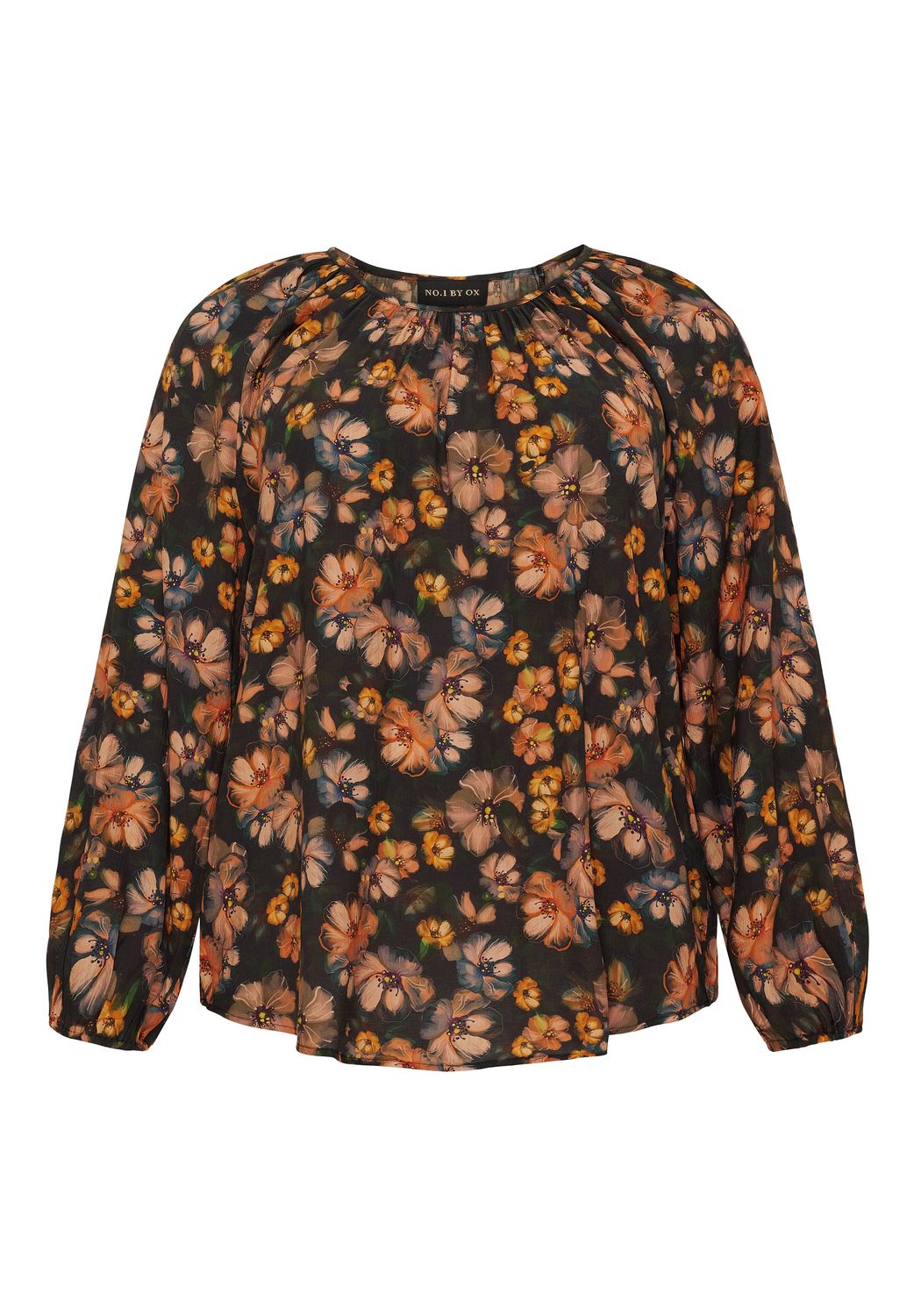 No. 1 by Ox - bloes - zwart + marmalade rose flowers