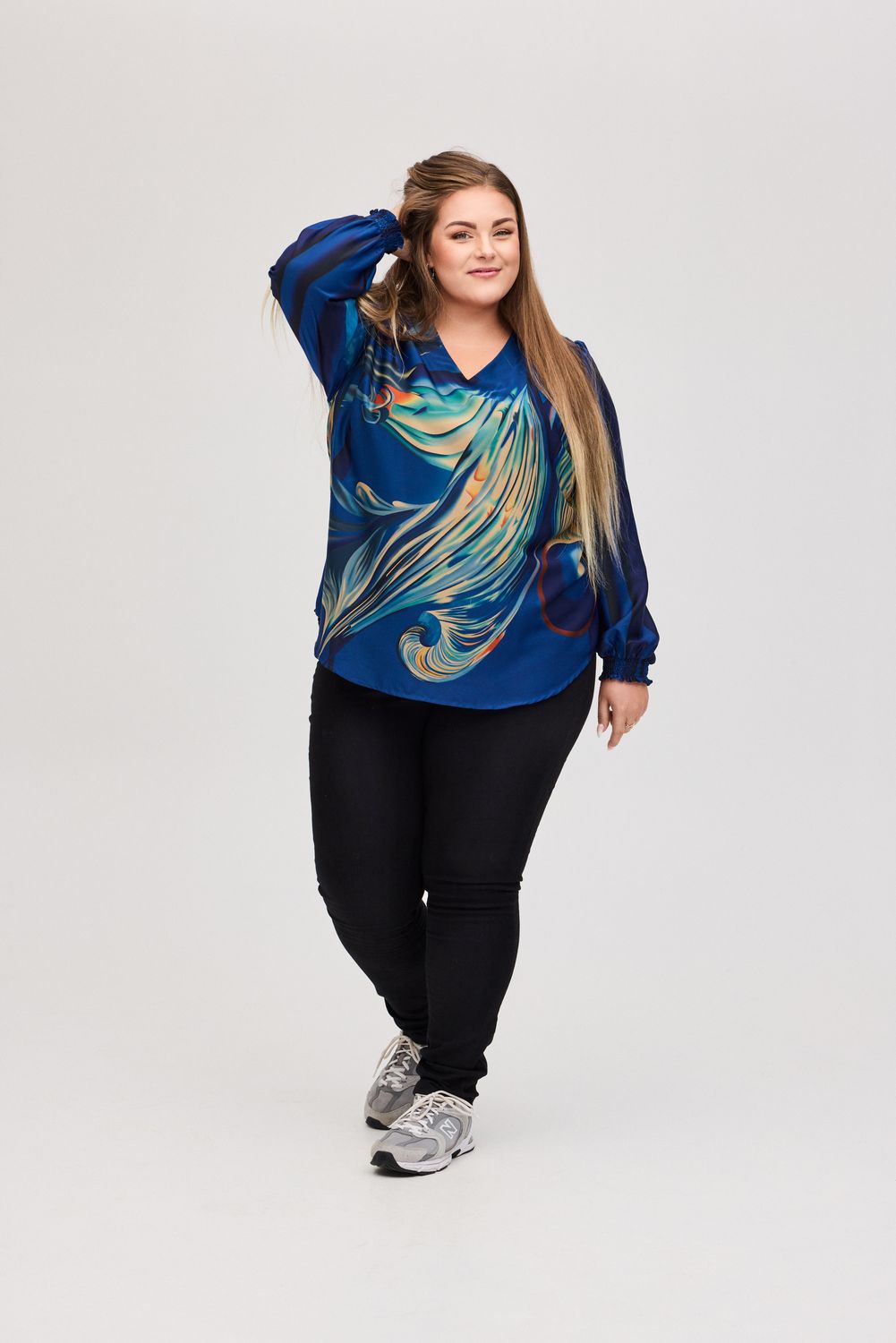 No. 1 by Ox - bloes - dark cobalt blue with print