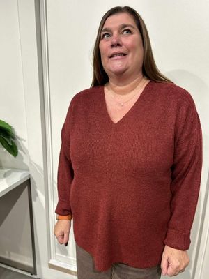 Vero Moda Curve - VMCCrewlefileglitter - pull - syrah