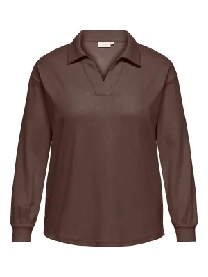 Only Carmakoma - Cargretchen - pull polomodel - chocolade