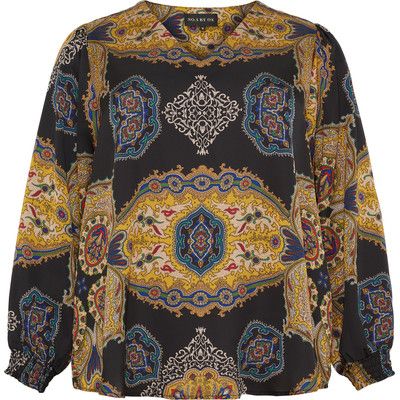 No. 1 by Ox - blouse - zwart met paisley print
