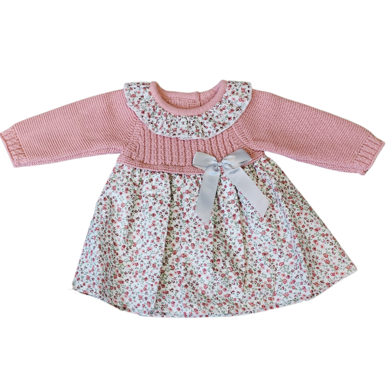 Knitted Dusky Pink baby dress