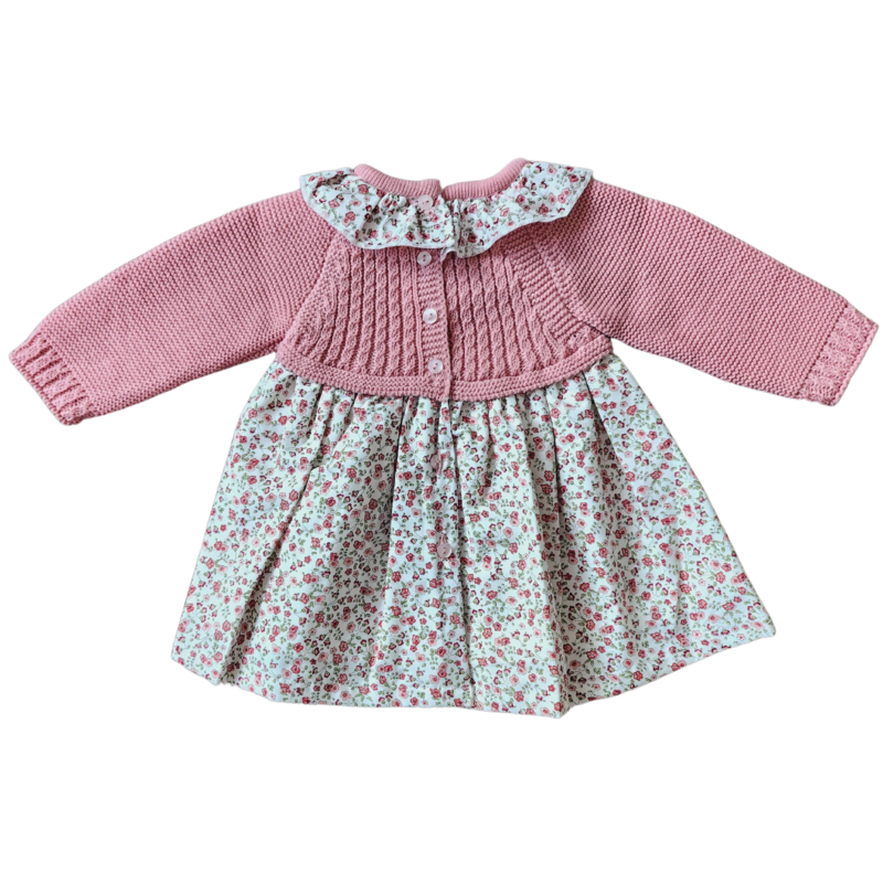Knitted Dusky Pink baby dress