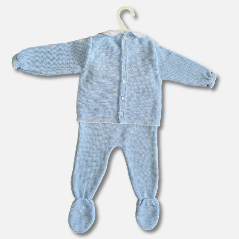Baby Blue Raised Dots knit Set