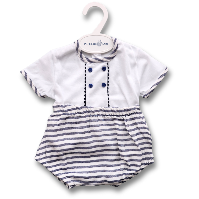 Baby Boy Cotton Navy Striped 2 Pieces Outfit