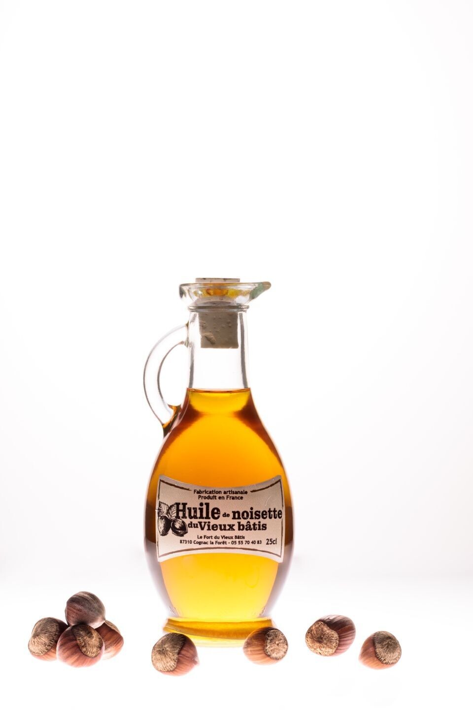 bouteille d'huile de noisette vierge 25cl