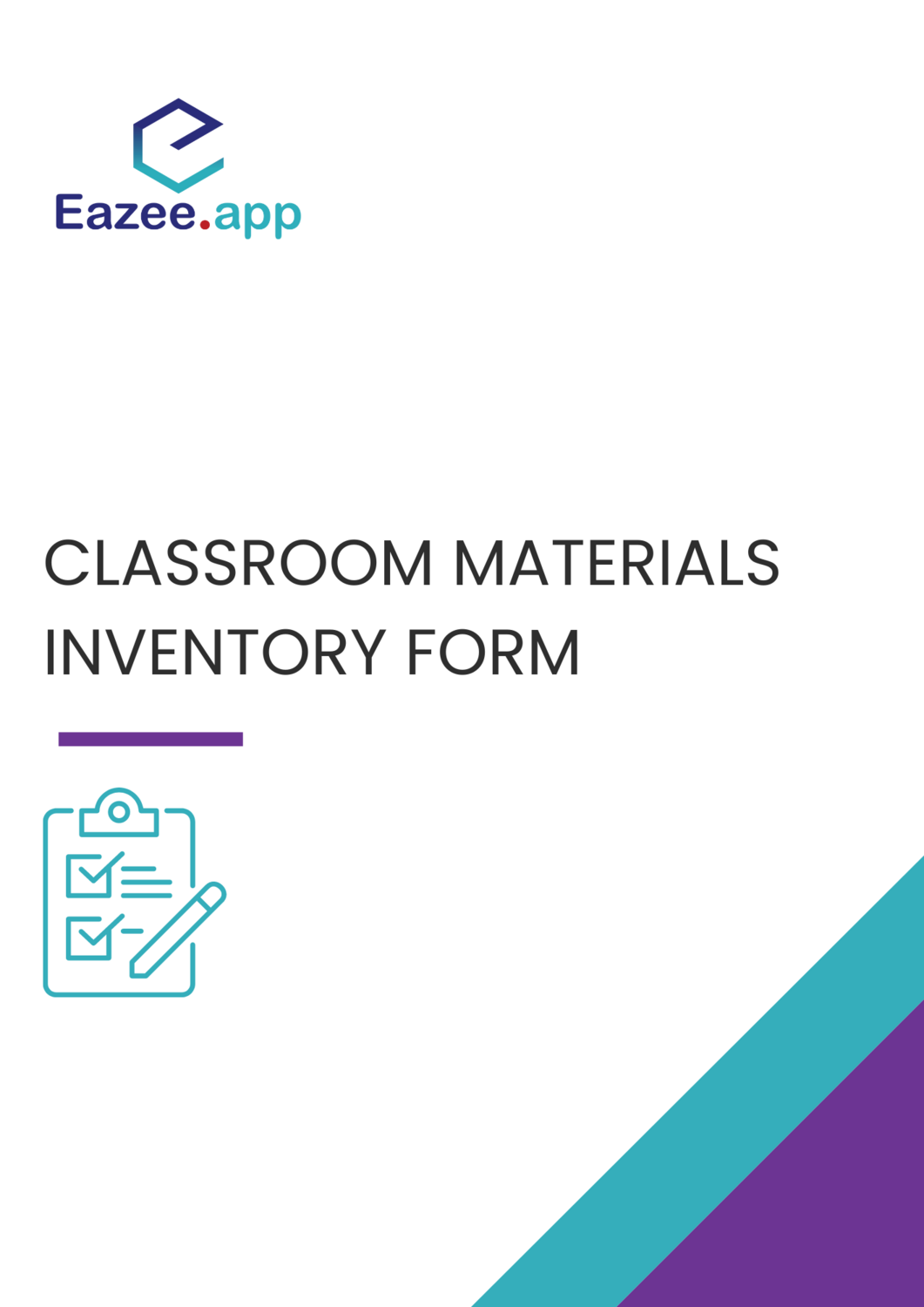 Classroom Materials Inventory Form