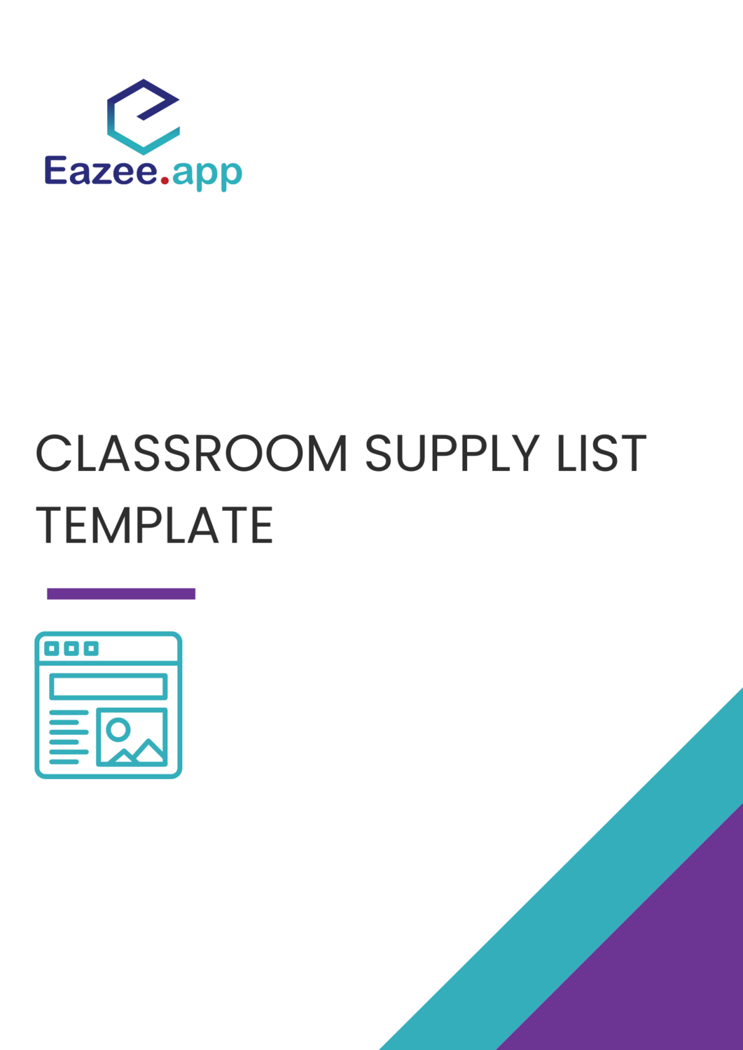 Classroom Supply List Template