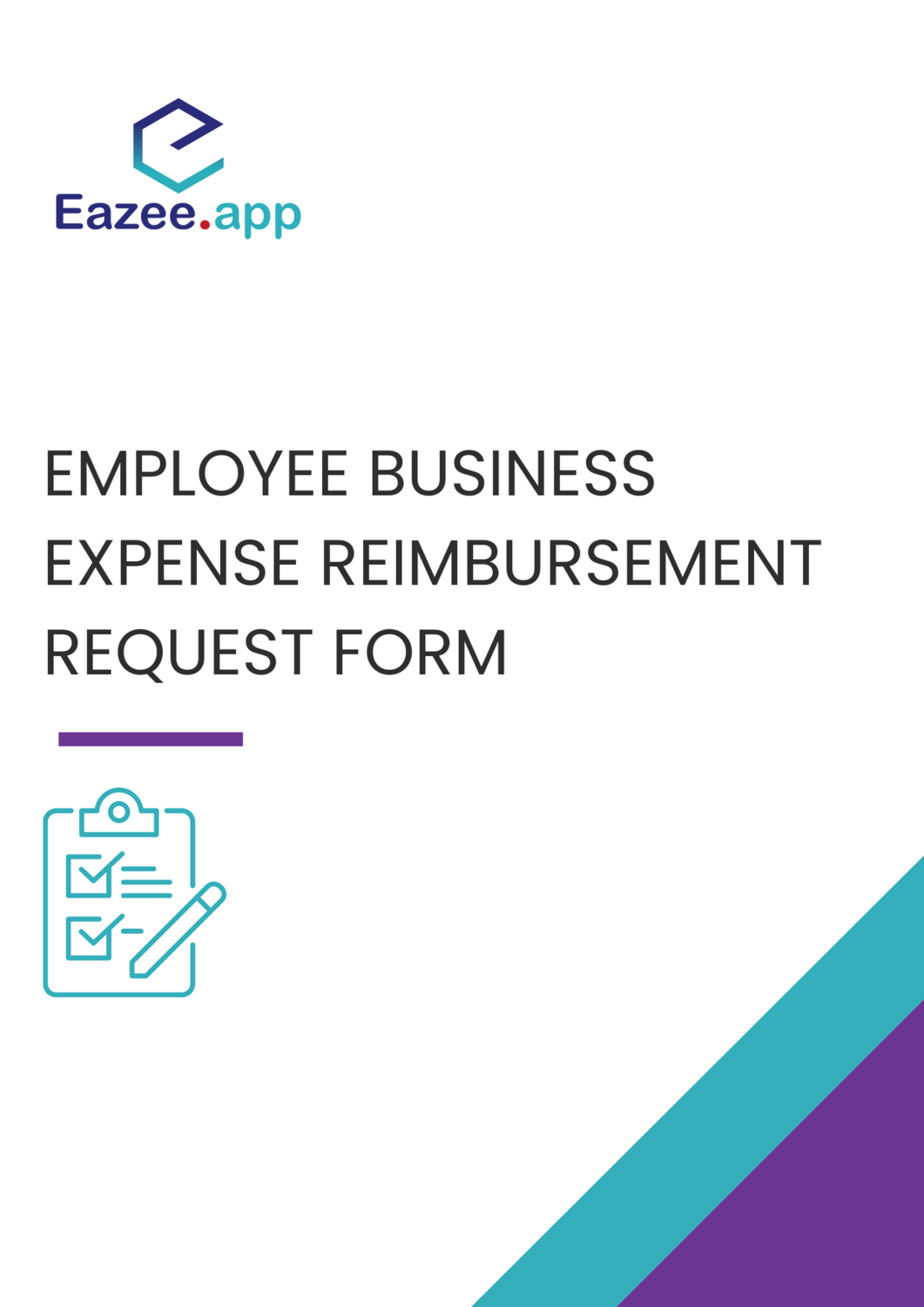 Employee business expense reimbursement request form