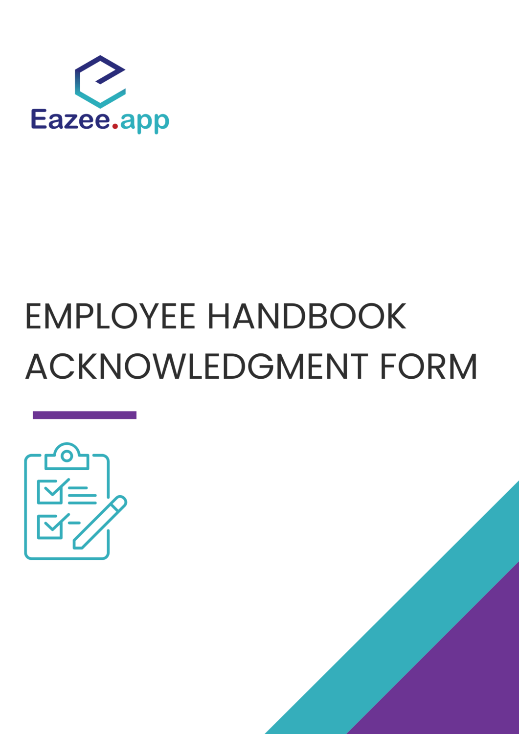 Employee handbook acknowledgment form