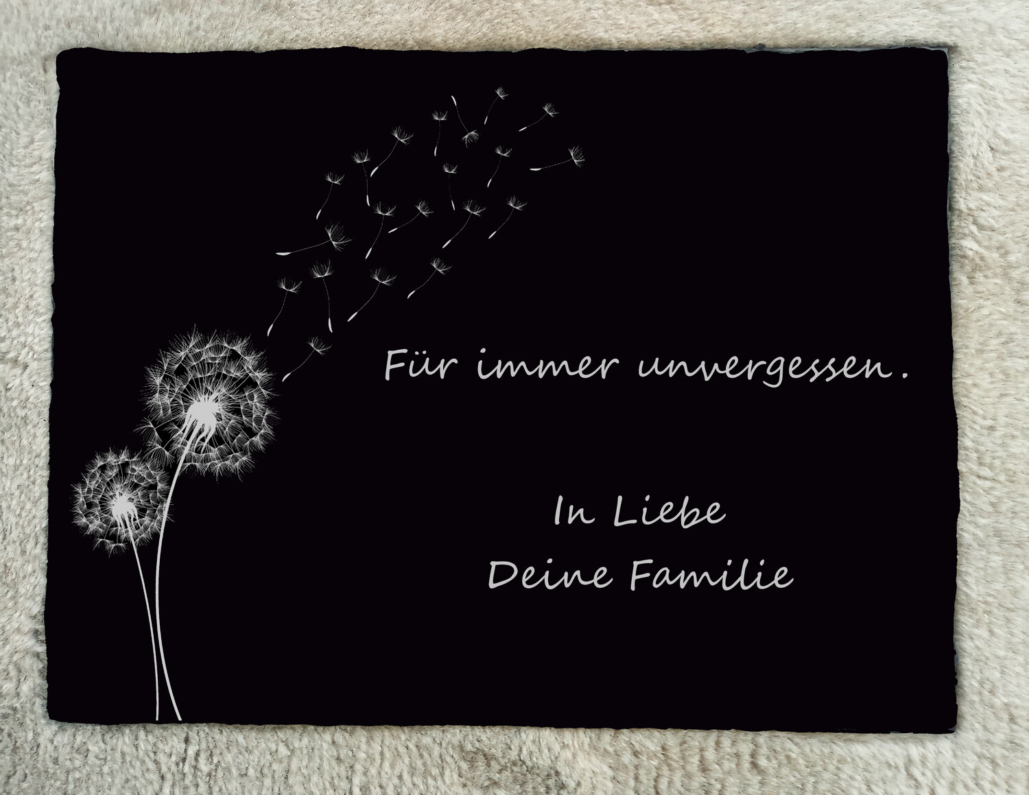 Trauertafel Pusteblume