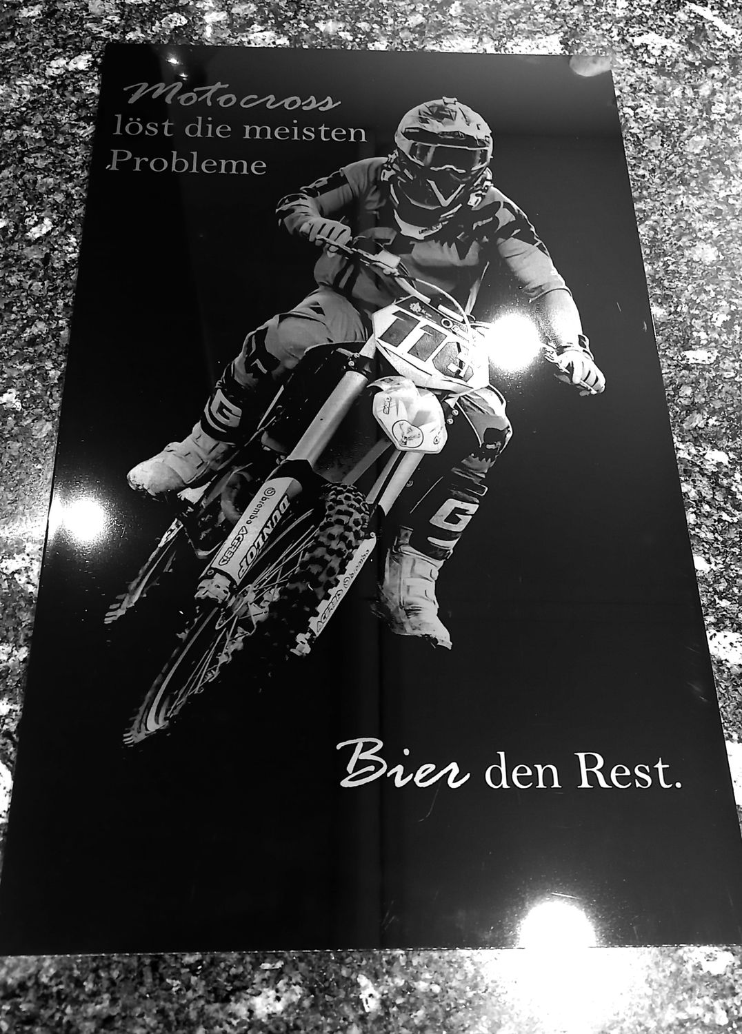 Portrait mit Wunschtext auf Metall 50cm x 30 cm Glänzend