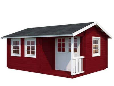Abri de jardin toit deux pentes Susanna 16,4 m2  en bois 44 mm