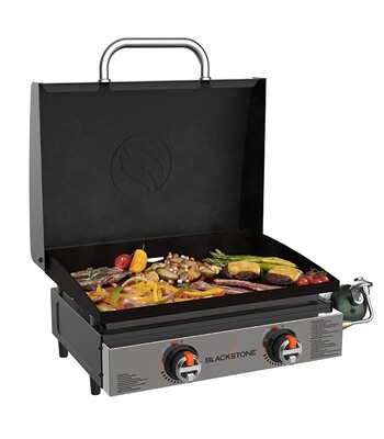 Plancha au gaz Blackstone 22 pouces  (56 cm) avec couvercle, façade en inox