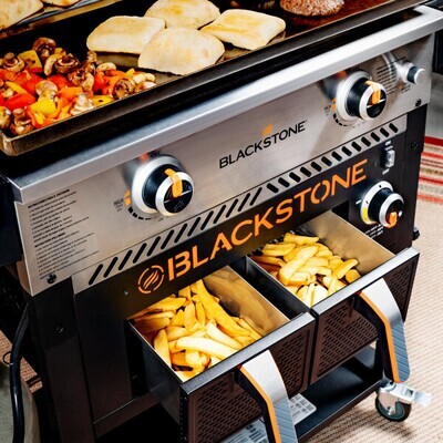 Plancha au gaz  Blackstone 28 pouces (71 cm) Colombo sur pieds avec couvercle et friteuse air fryer