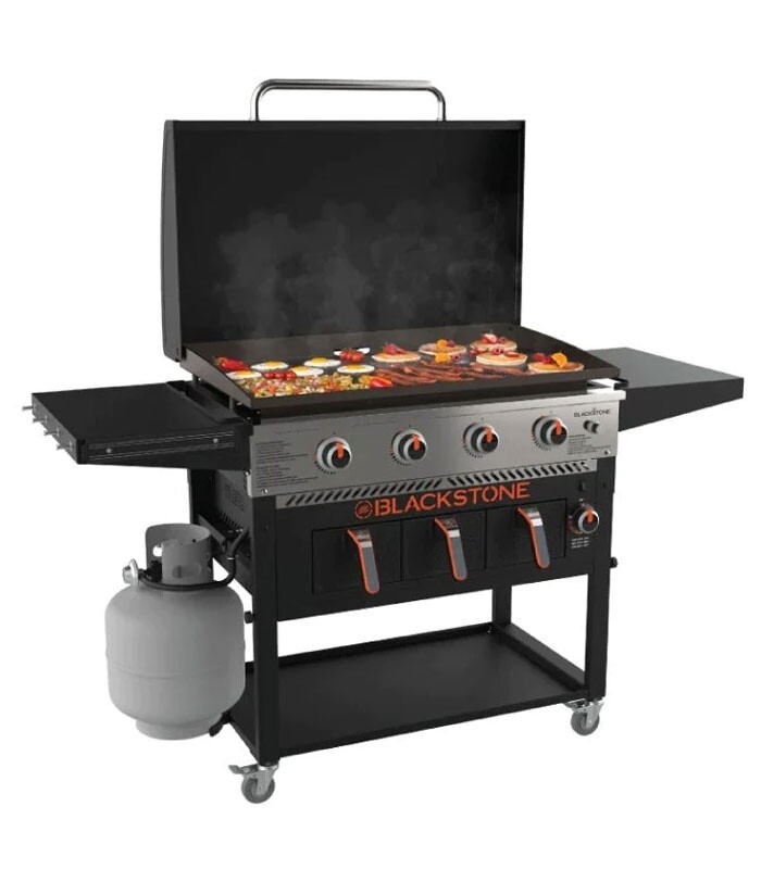 Plancha au gaz Blackstone 36 pouces (91 cm) sur pieds avec couvercle et friteuse AirFryer