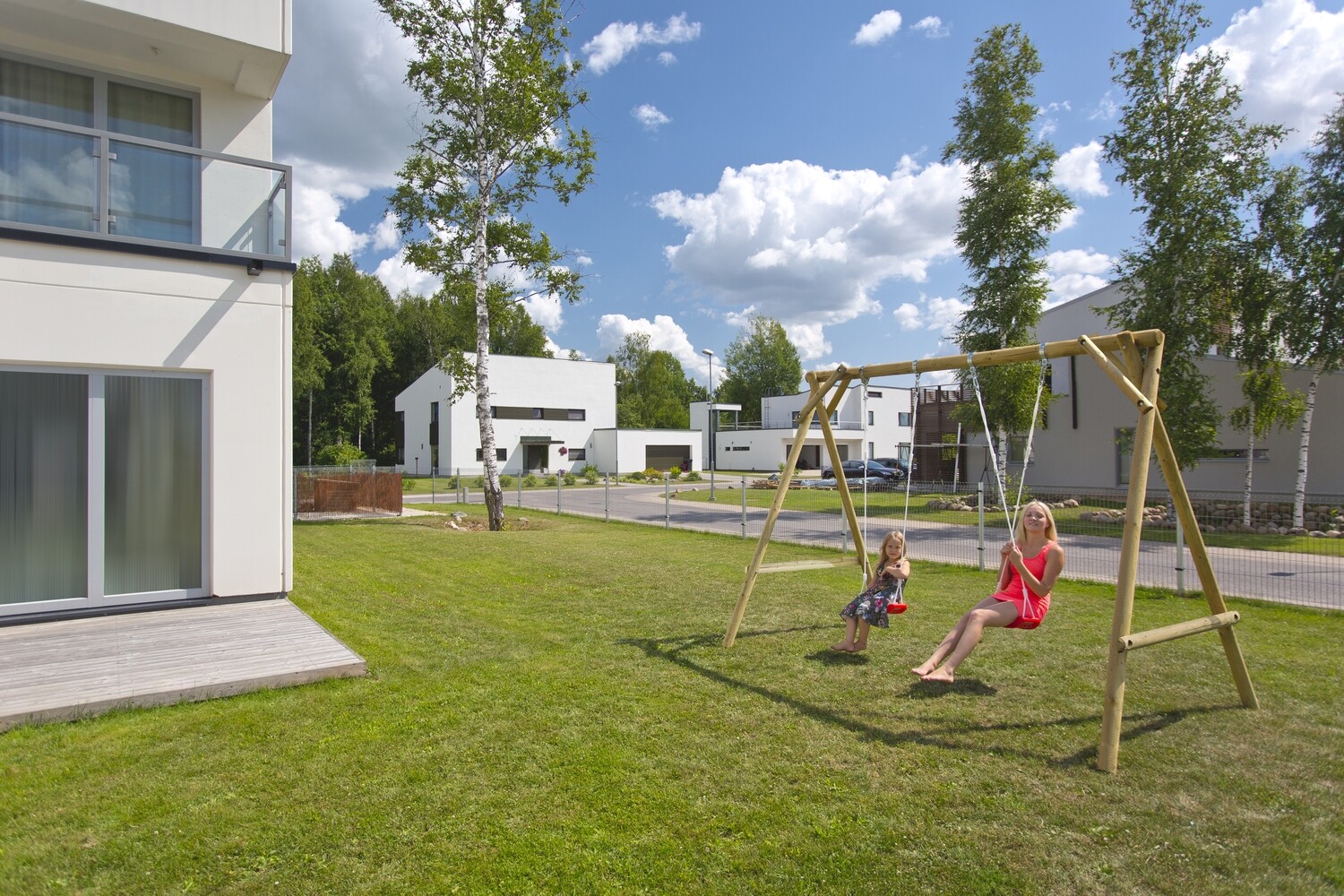 Balançoire Mathias  310x194x230 cm en bois traité autoclave vert