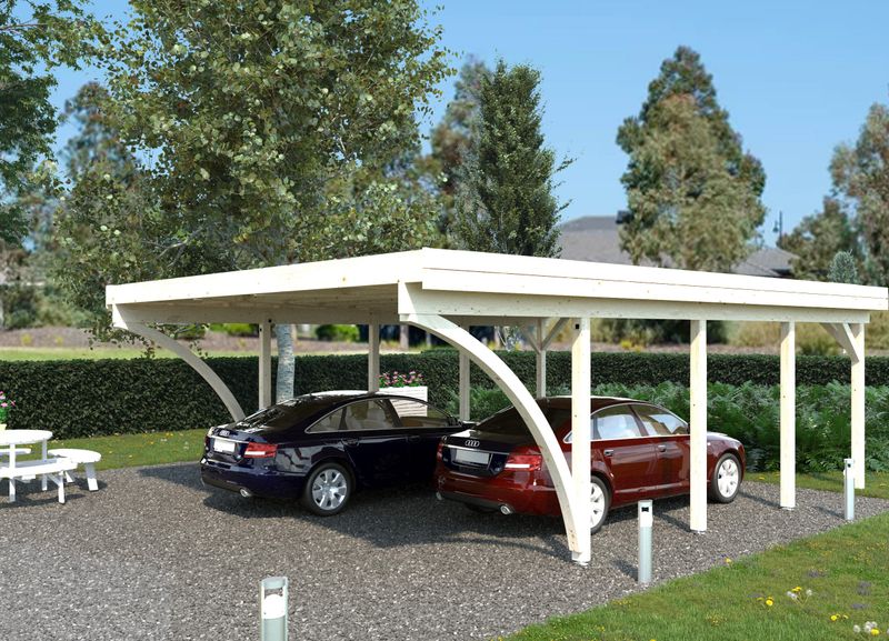 Arc pour Carport toit plat Karl en bois traité au choix