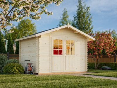 Abri de jardin deux pentes Vivian 6,9 m2 en bois 28mm avec plancher au choix