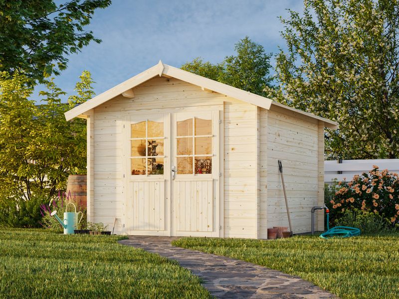 Abri de jardin deux pentes Lotta 7,3 m2 en bois 28 mm au choix