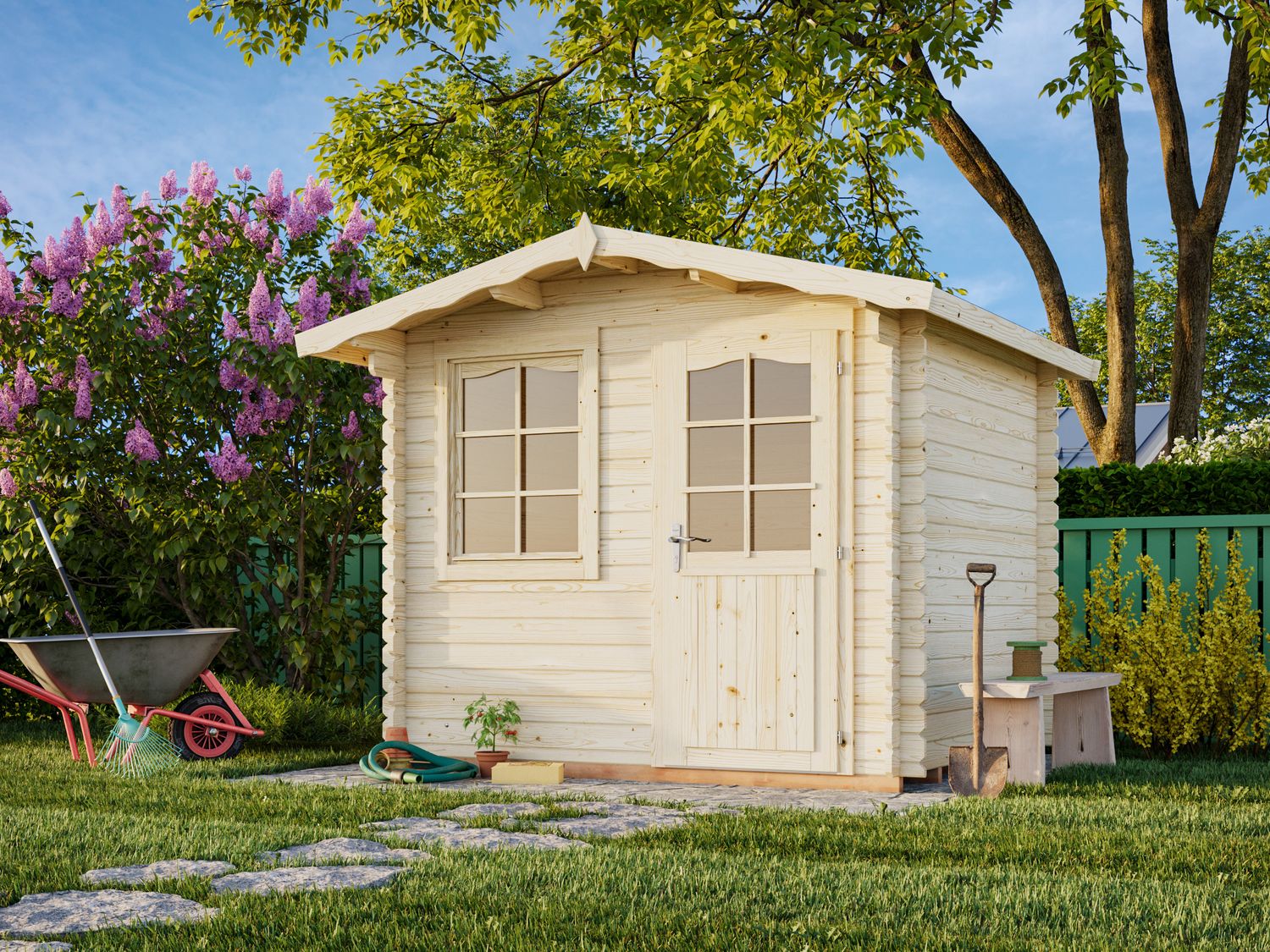 Abri de jardin Emma  4,6 m2 en bois 28 mm au choix