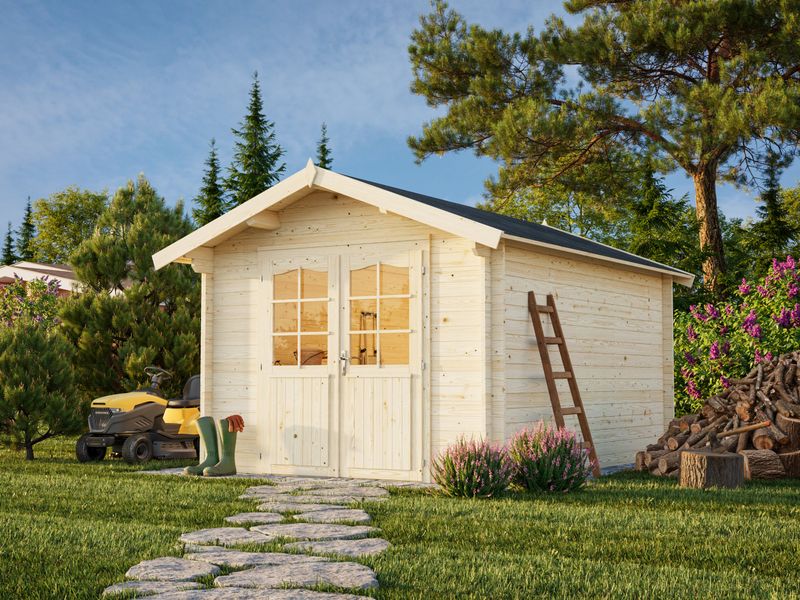 Abri de jardin deux pentes Lotta 10.0 m2 en bois 34 mm au choix