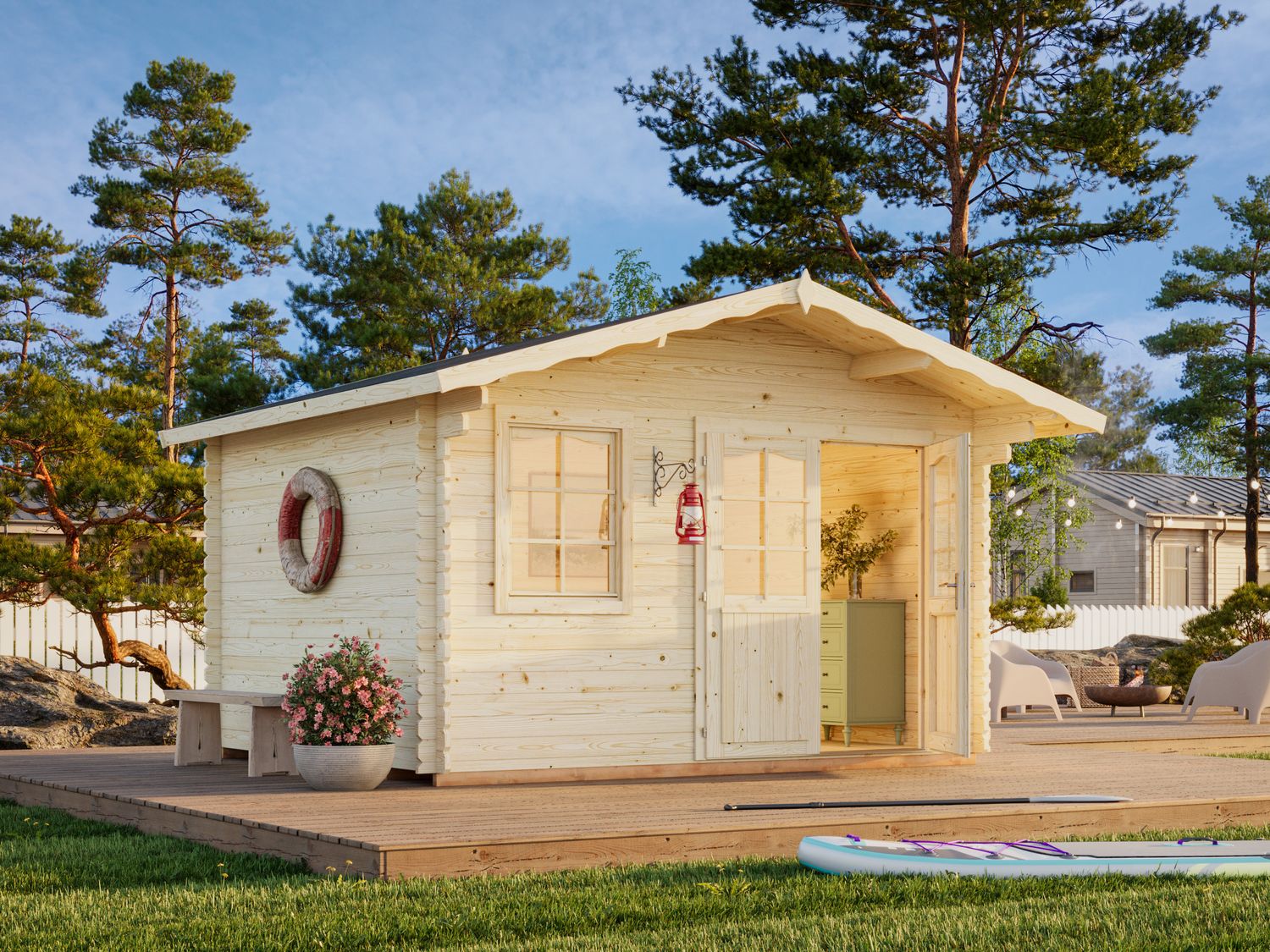 Abri de jardin  Emma 10,4 m2 en bois 34mm au choix