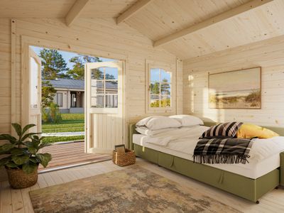 CHALET de jardin  toit deux pentes EMMA 10,4 m2 en bois 34 mm au choix