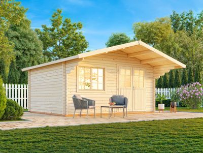 Abri de jardin Sally 15,5 m2 en bois 44mm au choix