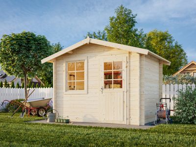 Abri de jardin deux pentes Klara 4,7 m2 en bois 28mm au choix
