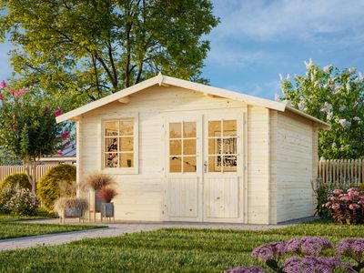 Abri de jardin deux pentes Klara 10,4 m2 en bois 28mm au choix