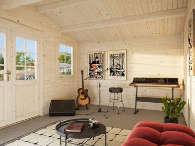 Abri de jardin deux pentes Klara 10,4 m2 en bois 28 mm au choix