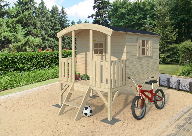 Cabane enfant en bois KIDS Huck 3,3 m2 Naturel