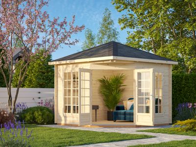 Pavillon de jardin Melanie 7.0 m2 en bois 28 mm au choix