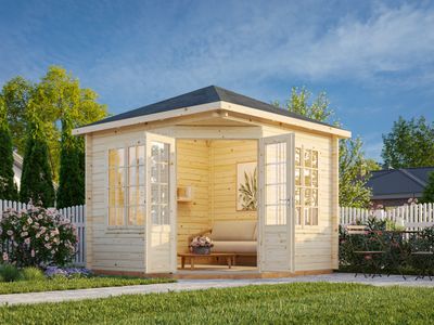 Pavillon de jardin MELANIE 6,9 m2 en bois 44 mm au choix