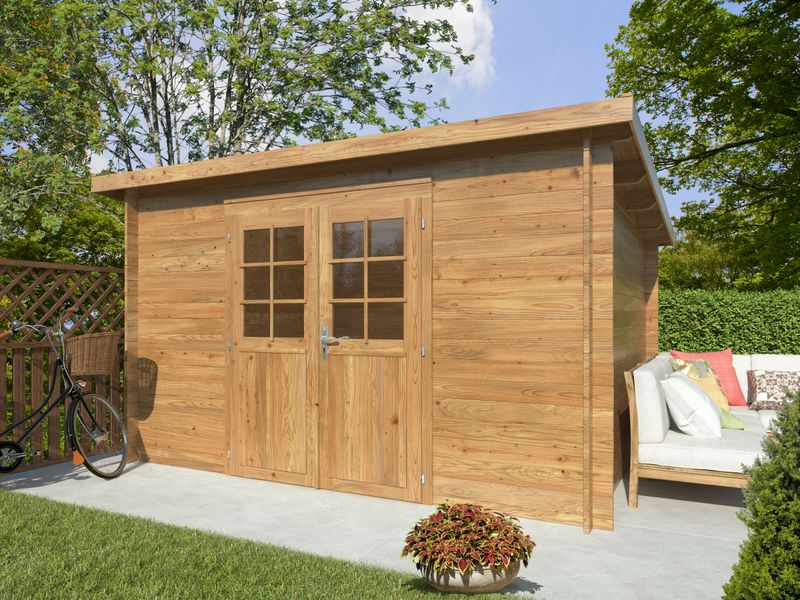 Abri de jardin en bois 28 mm Alice 9.0 m2 Autoclave Marron