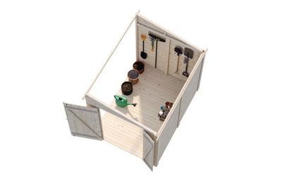 Abri de Rangement  toit Plat en bois Mia 3,6 m2 au choix