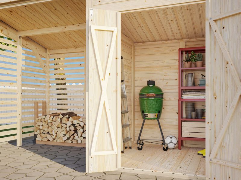 Abri de Rangement toit plat en bois Leif 3,0+ 2,9 m3 m2 au choix