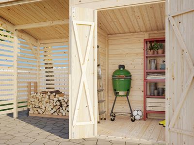 Abri de Rangement toit plat en bois Leif 3,0+ 2,9 m3 m2 au choix