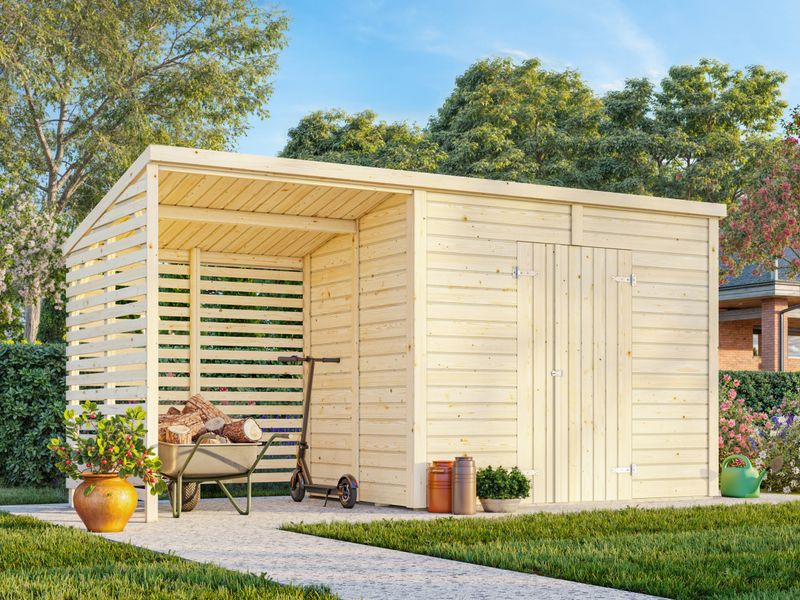 Abri de Rangement toit plat en bois Leif 4,5+ 2.9 m2 au choix