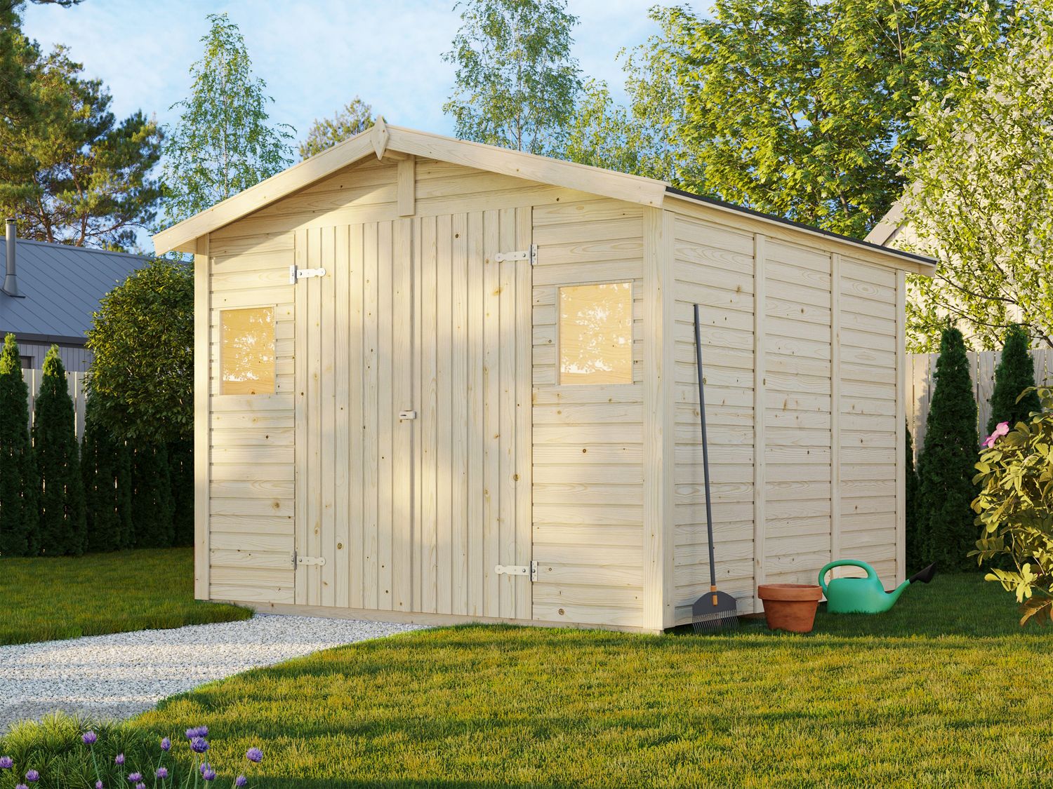Abri de Rangement deux pentes en bois Dan 7,5 m2