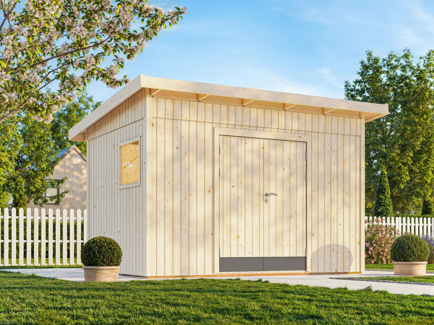 Abri de Rangement toit Plat en bois Stig 8,2 m2 au choix