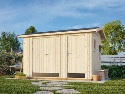 Abri de Rangement deux pentes en bois Olaf 6,6 m2 Naturel