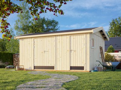 Abri de Rangement deux pentes en bois Olaf 13,5 m2 Naturel