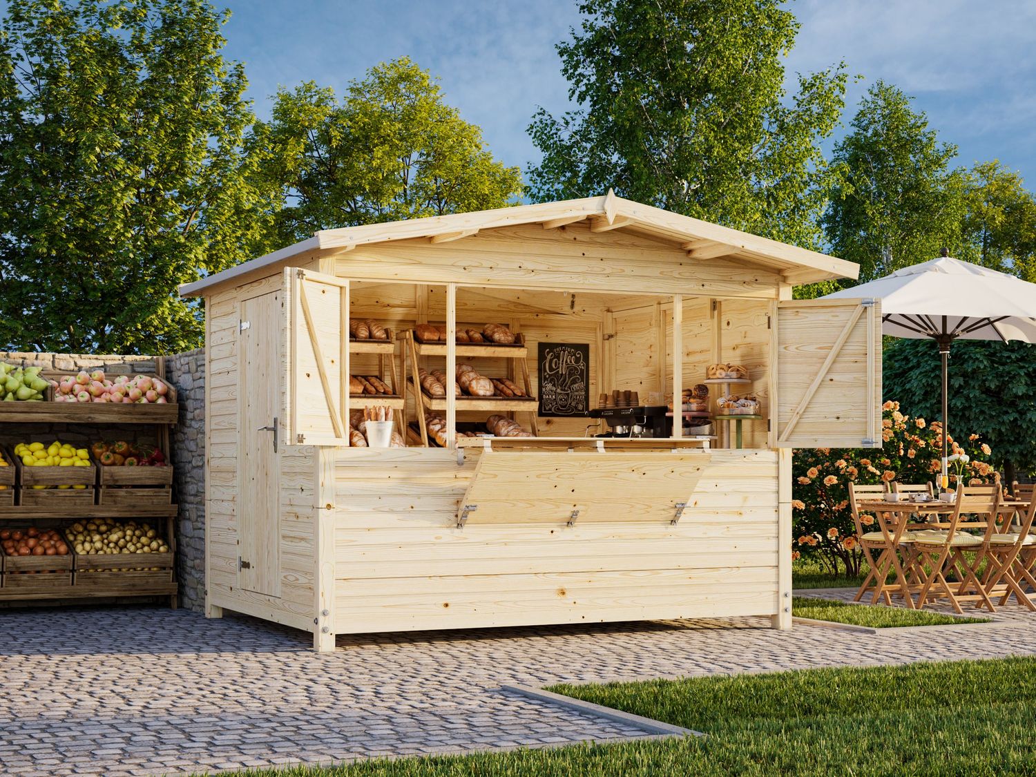 CHALET DE NOËL PLIABLE en bois MARIAN 6,2 m2 au choix